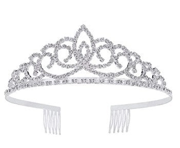 Ladies Elegant Rhinestone Tiara with Floral Design Kalsten