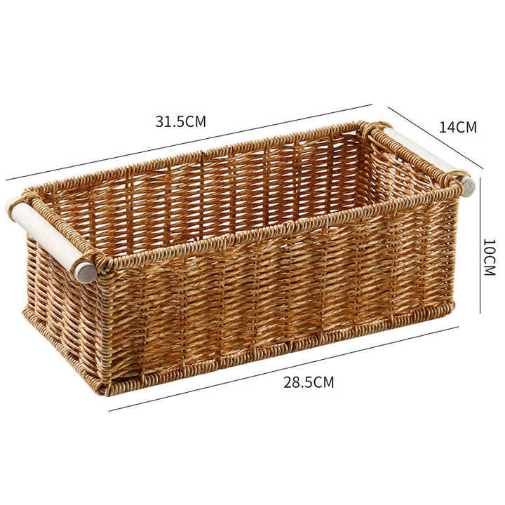 Unisex Rectangular Basket made of woven natural material Kalsten