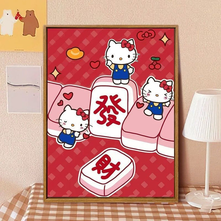 Hello Kitty-Inspired Cartoon Wall Art Print Kalsten