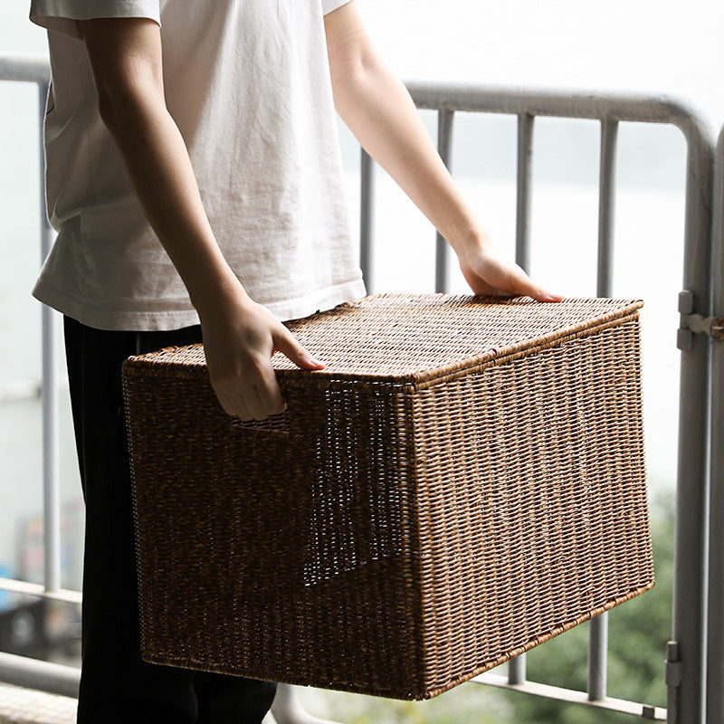 Woven Storage Chest with Lid Kalsten