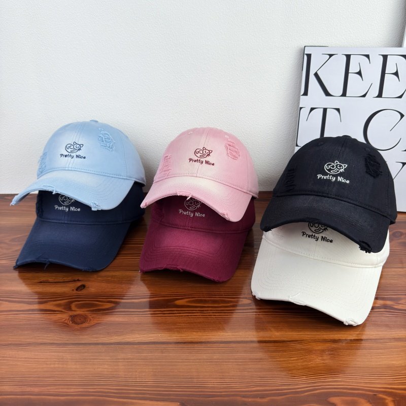 Women's Distressed Casual Embroidered Baseball Cap Kalsten