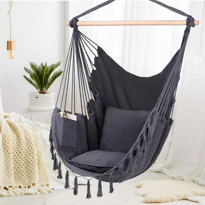 Hanging chair with pocket and cushion Kalsten