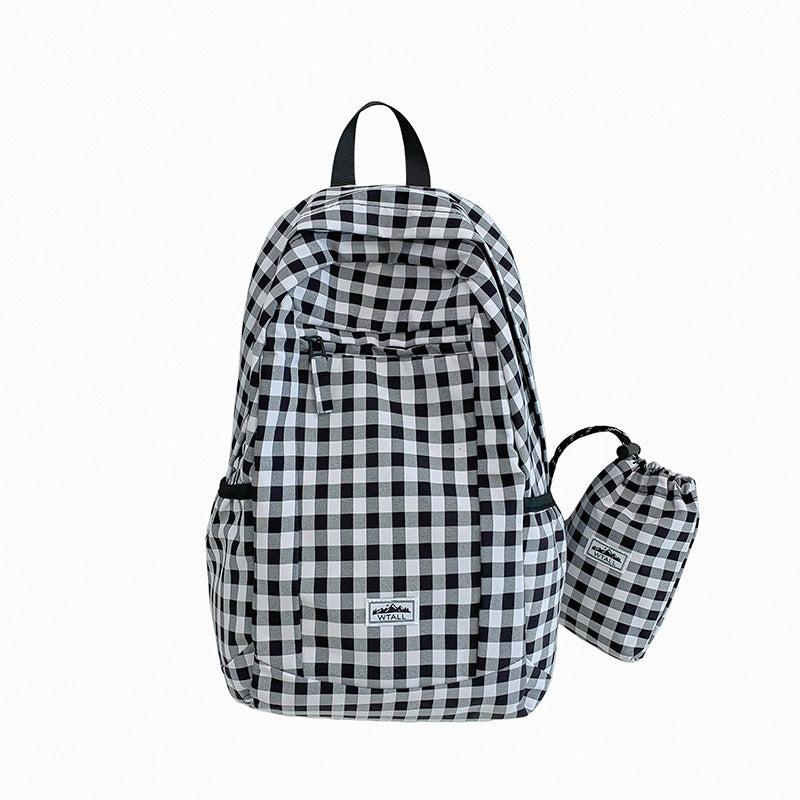 Casual Checkered School Backpack Kalsten