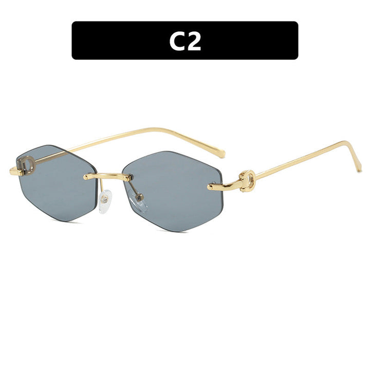 Women's fashionable sunglasses with hexagonal frame and luxurious accents Kalsten