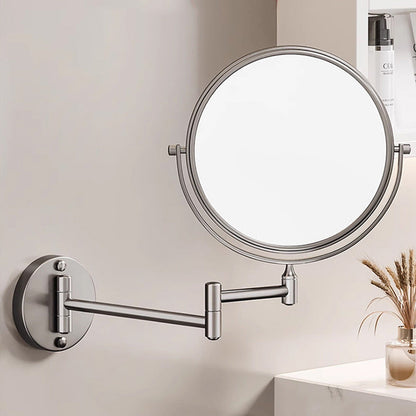 Brehn | Rechargeable Wall-Mounted Shaving Mirror | 360° Rotation. 1X/10X Magnification and Adjustable LED Lighting for Bathroom Use