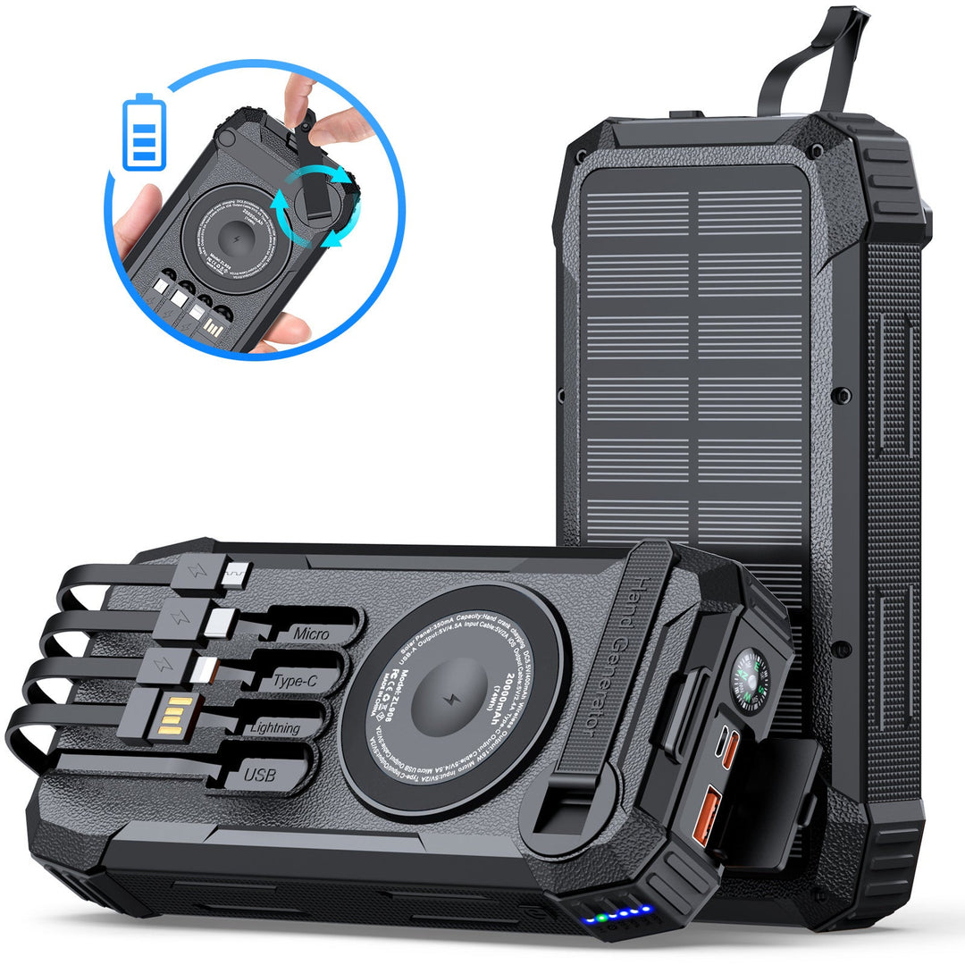 Wearable Solar Powerbank with Multifunctional Charging Cable Kalsten