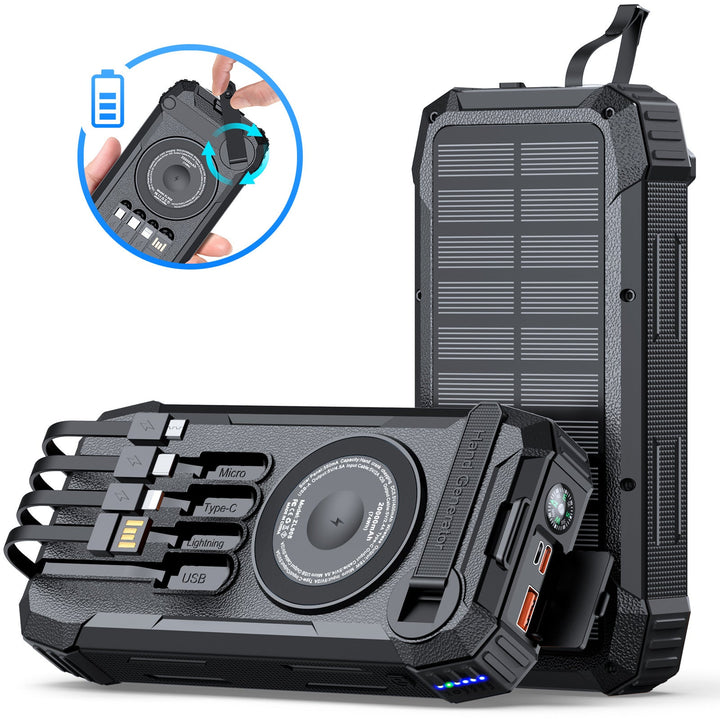 Wearable Solar Powerbank with Multifunctional Charging Cable Kalsten