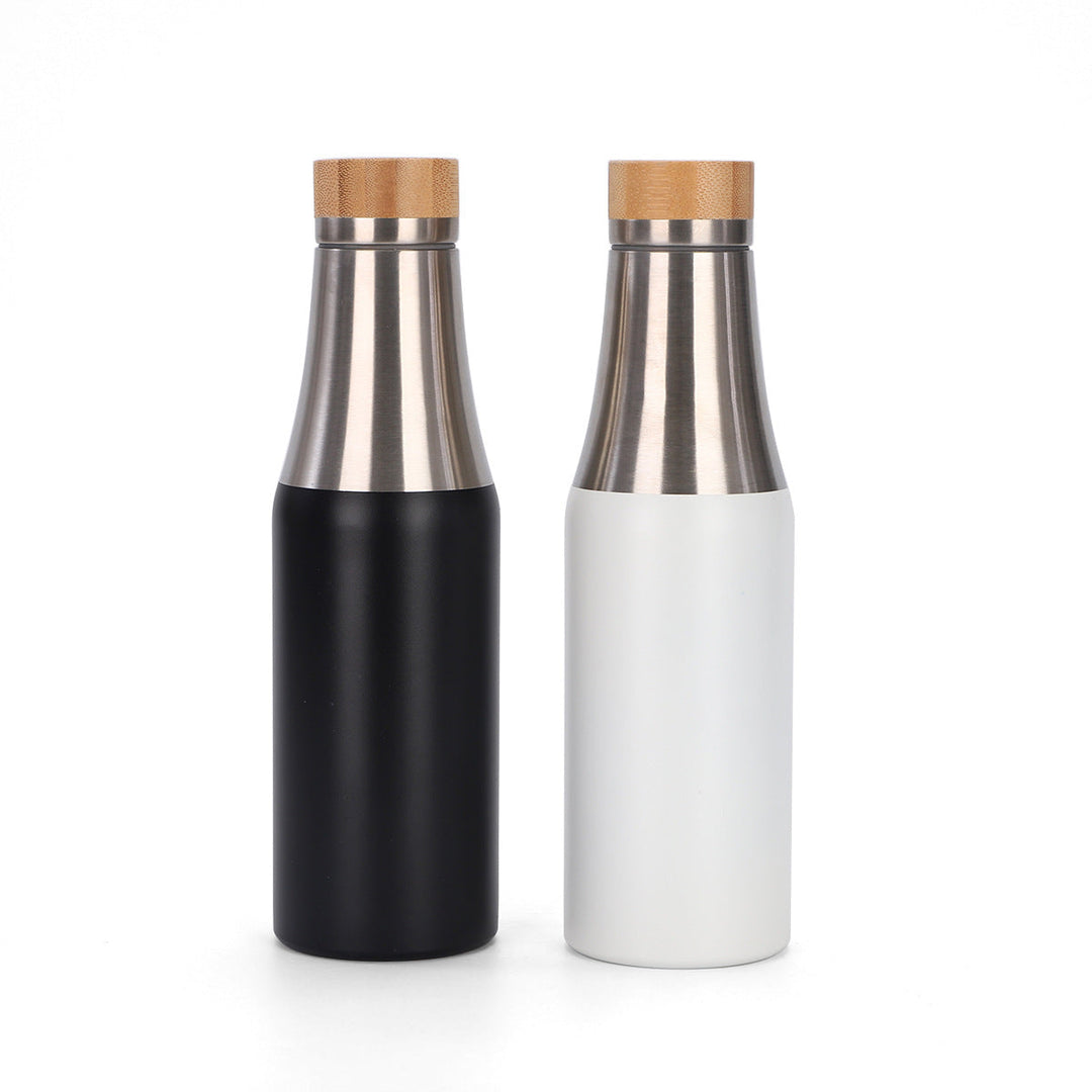 Women's stainless steel insulated drinking bottle with bamboo lid Kalsten