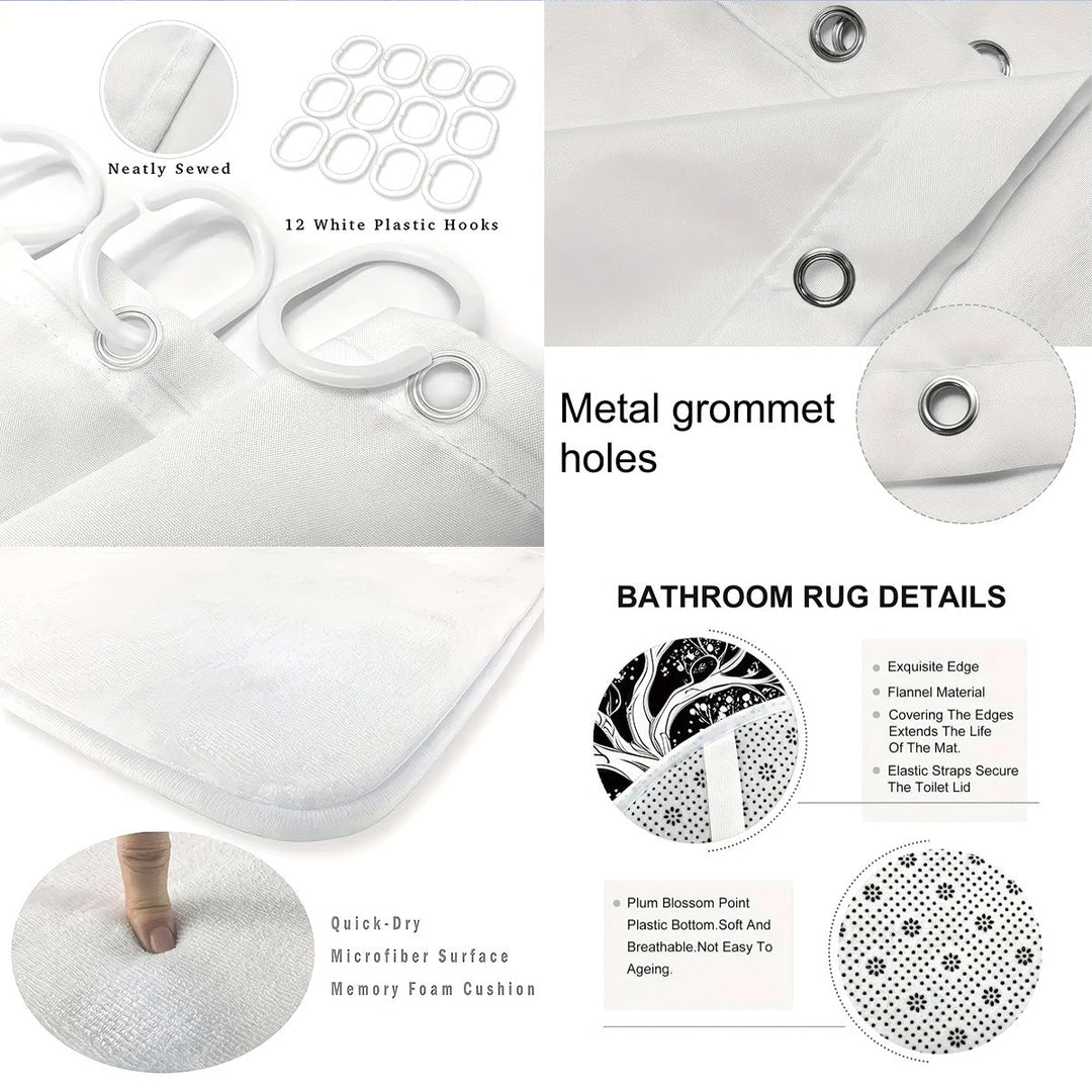 Artistic Tree Design Bathroom Set Kalsten