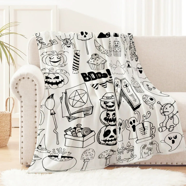 Halloween-Themed Fleece Blanket Kalsten