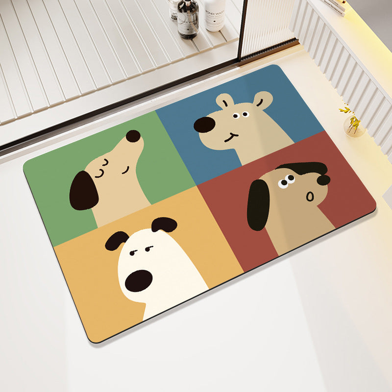 Cute Cartoon Pet-Themed Bath Mat Acalora