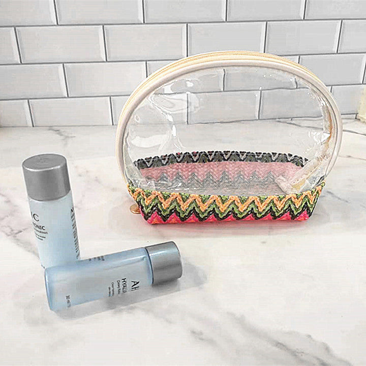 Transparent cosmetic bag with colorful bottom Kalsten