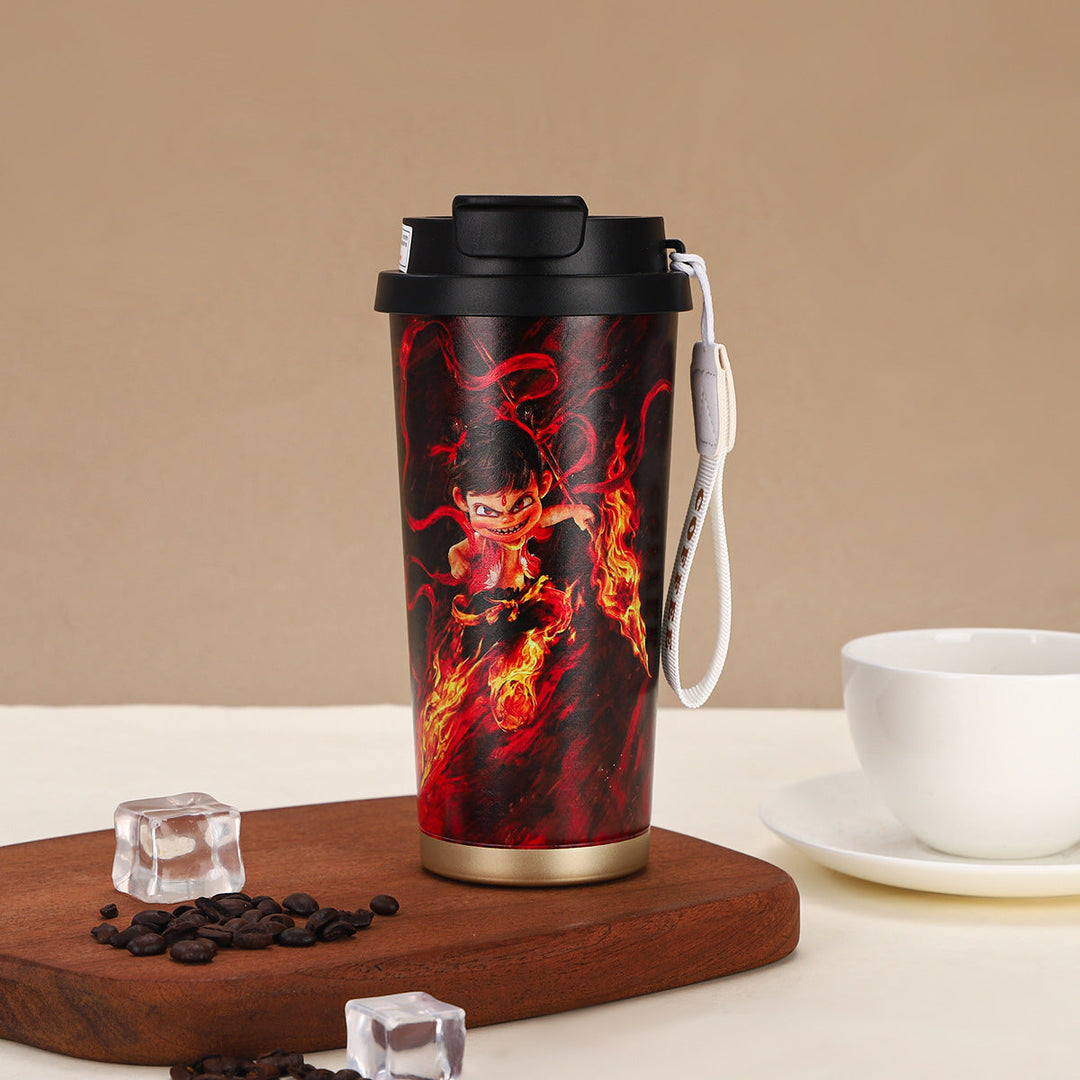 Women's Thermal Mug with Fiery Design Kalsten