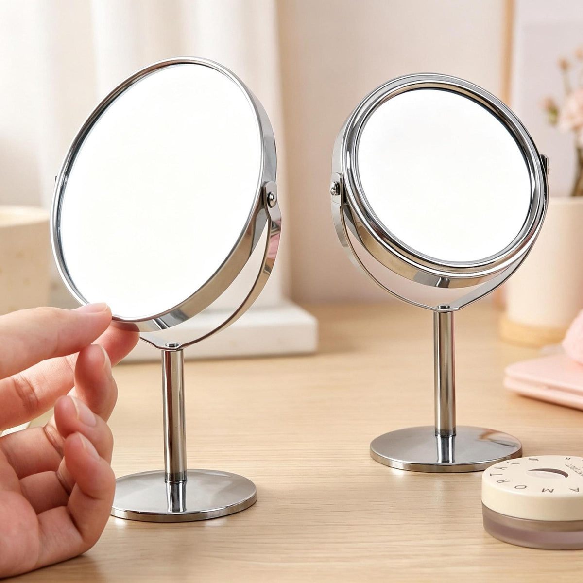 Adjustable Double-Sided Vanity Mirror