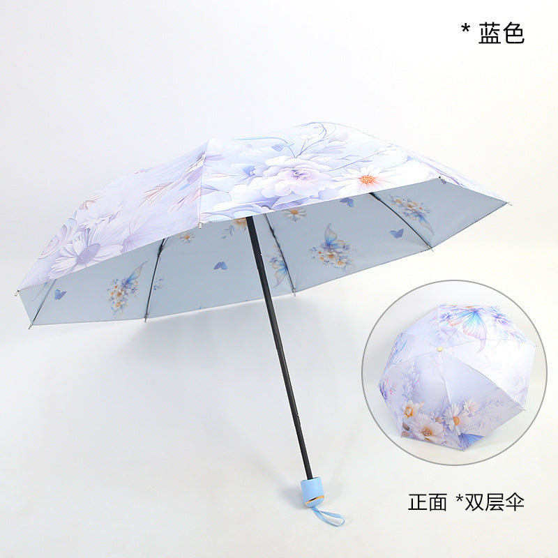 Ladies elegant folding umbrella with floral patterns Kalsten