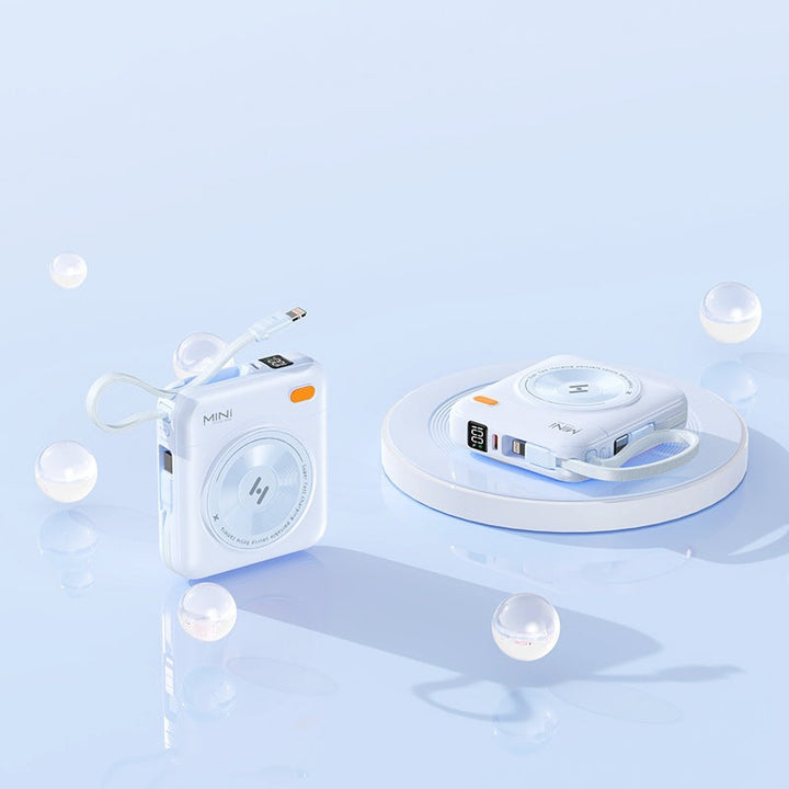 Compact power bank with integrated cable and LED display Kalsten