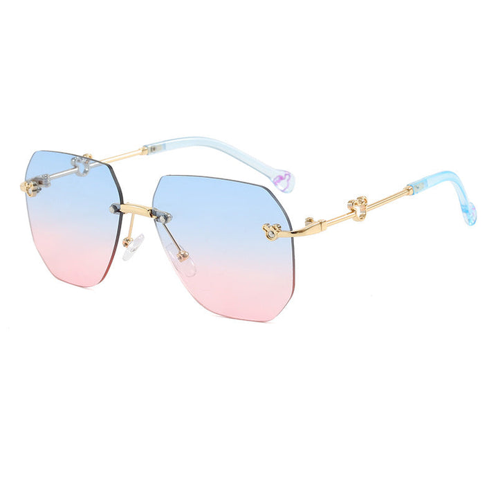 Ladies stylish oversized sunglasses with faceted frame Kalsten
