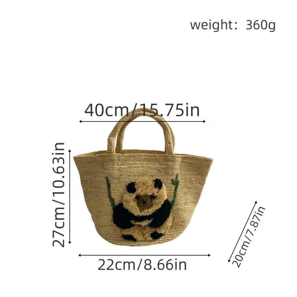 South Sea suitable basket bag with panda motif Kalsten