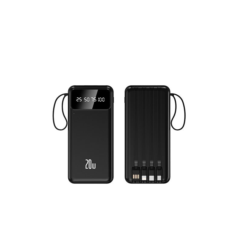 Powerbank with integrated multifunctional charging cables and digital display Kalsten