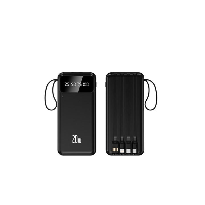 Powerbank with integrated multifunctional charging cables and digital display Kalsten
