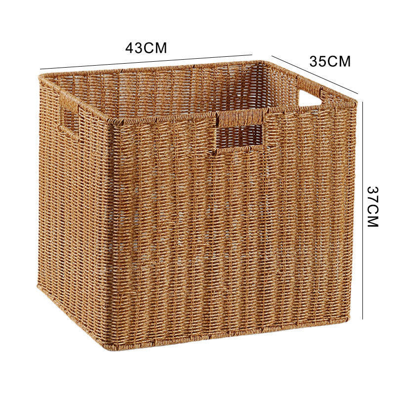Handcrafted Rectangular Wicker Storage Bin Kalsten