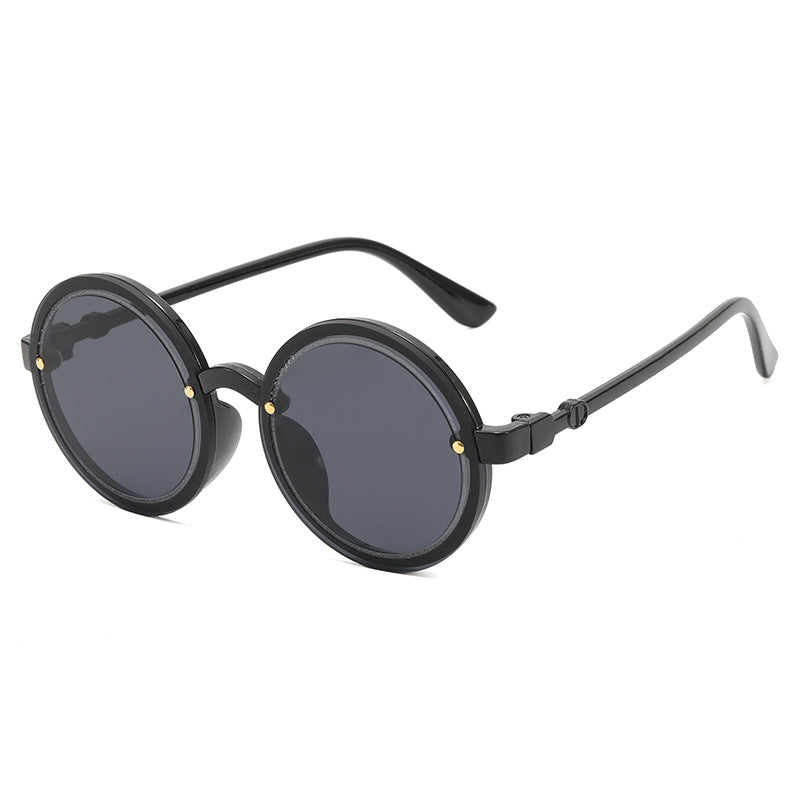 Women Round Sunglasses with Transparent Frame Kalsten