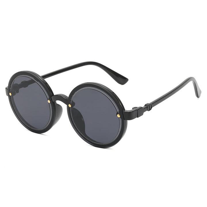 Women Round Sunglasses with Transparent Frame Kalsten