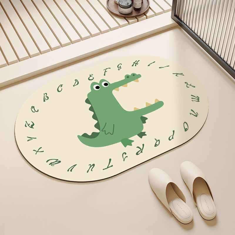 Cartoon Elephant-Themed Bath Mat