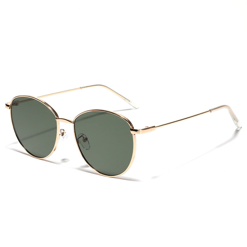Women's round sunglasses with slim metal frame and polarized lenses Kalsten