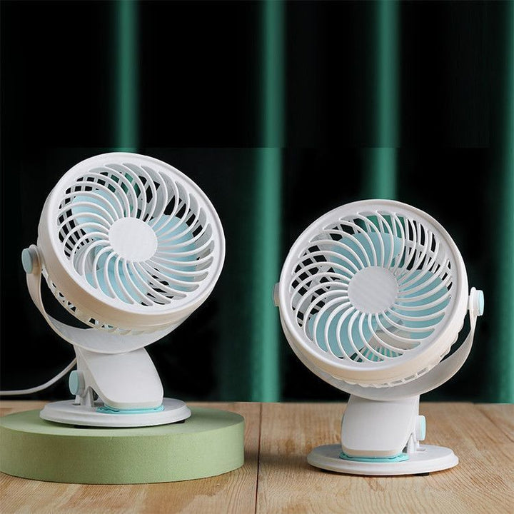 Unisex portable table fan with rechargeable battery and clip mount tiltable fan head Kalsten