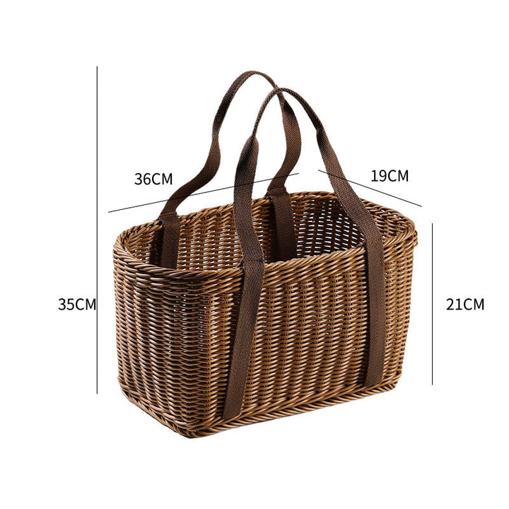 Unisex Robust braided shopping basket with comfortable fabric handles Kalsten