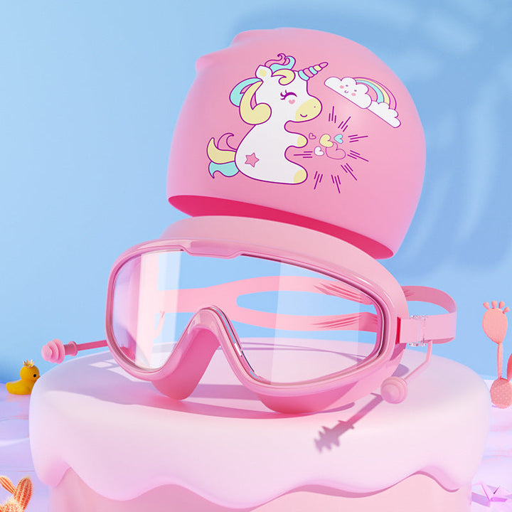 Kids Unicorn-Themed Swim Mask and Cap Set Kalsten