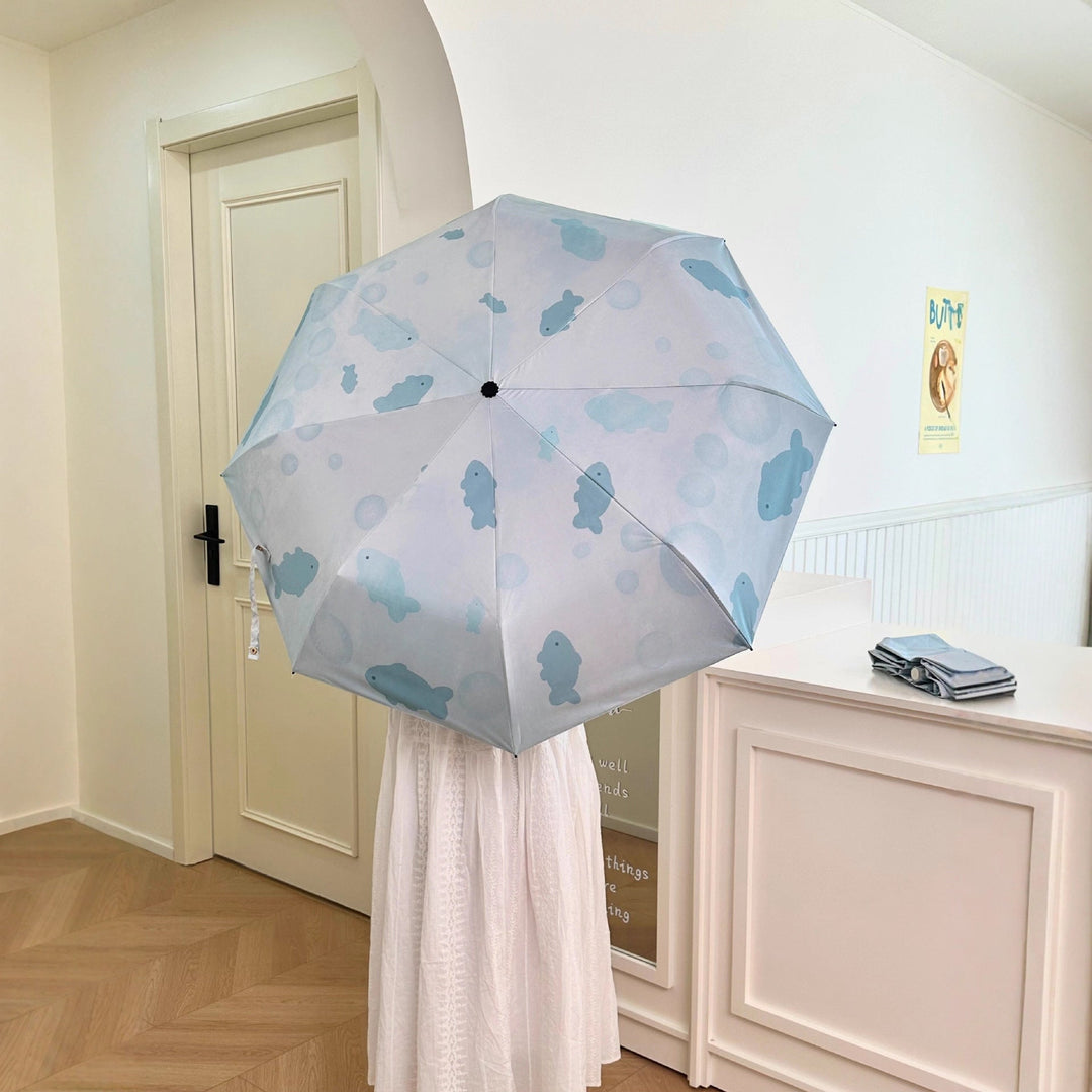 Women's foldable umbrella with unique fish pattern Kalsten