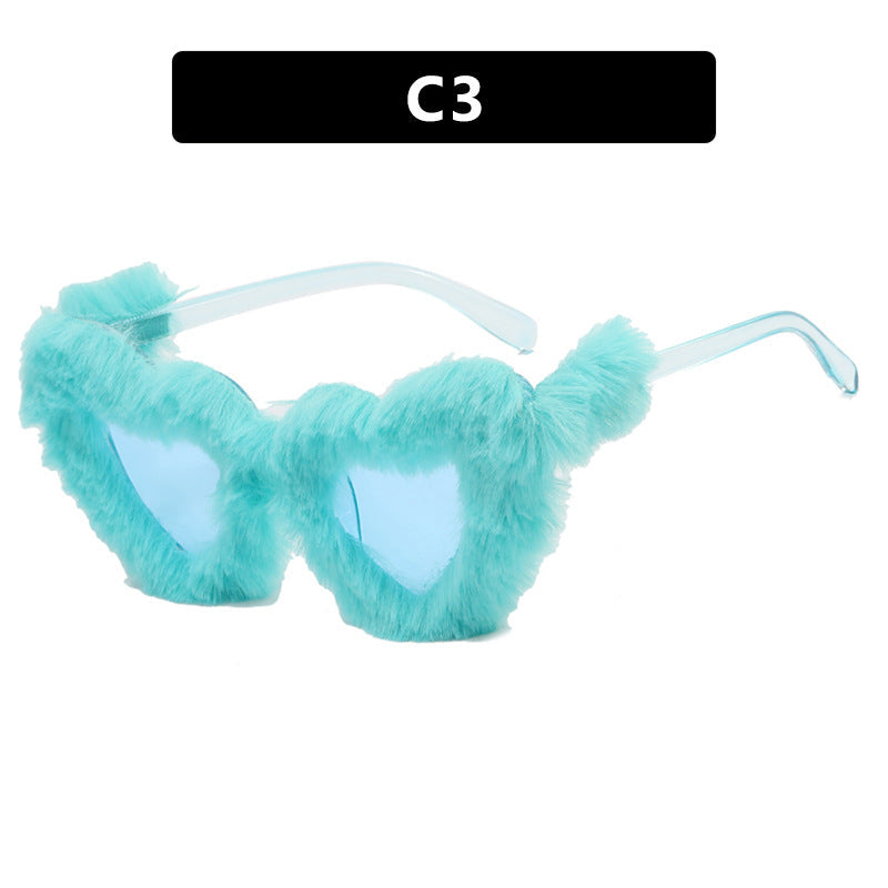 Women Paw Sunglasses with Luxurious Fur Trim Kalsten