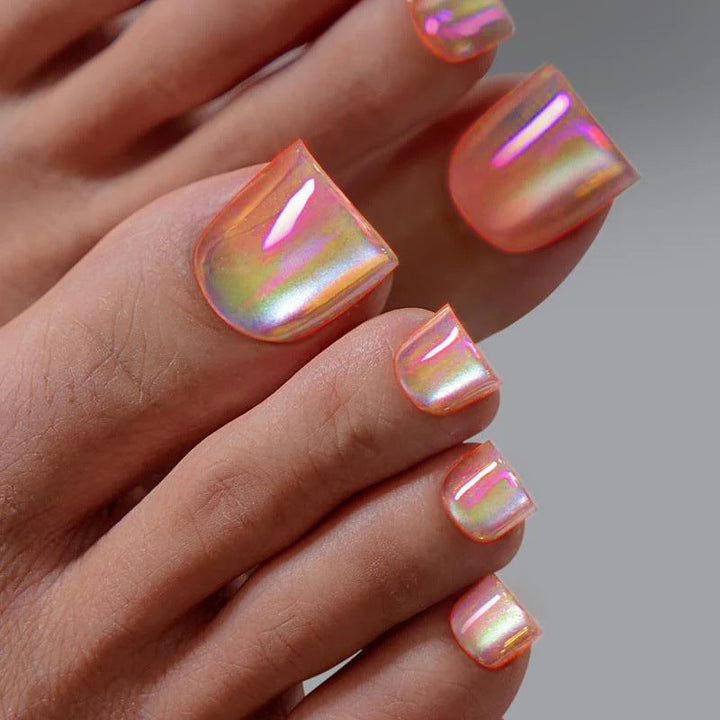 Iridescent Pedicure Press-On Nail Set Kalsten