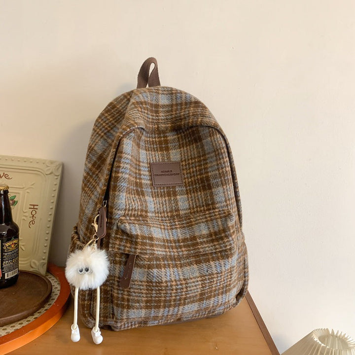Functional Plaid School Backpack