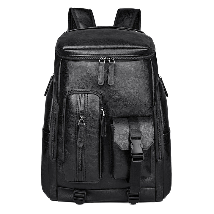 Stylish Multi-Pocket Faux Leather Laptop Backpack