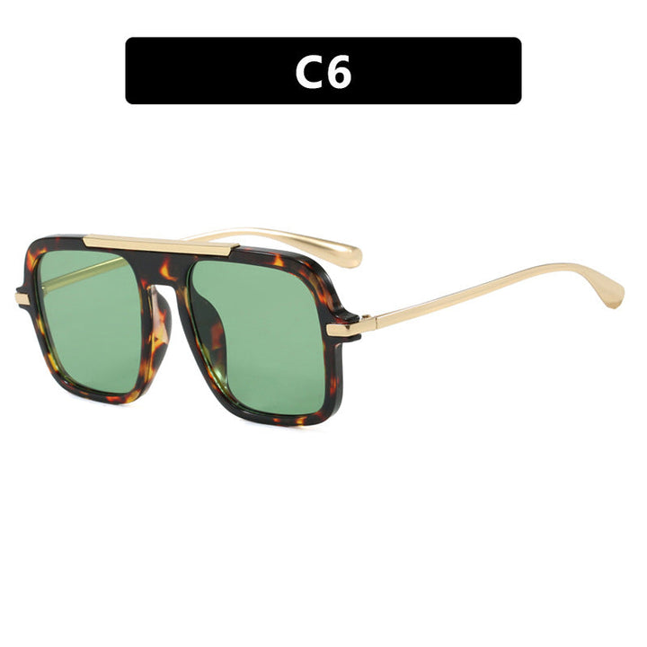 Women's square designer sunglasses with gold accents and protective UV filter Kalsten