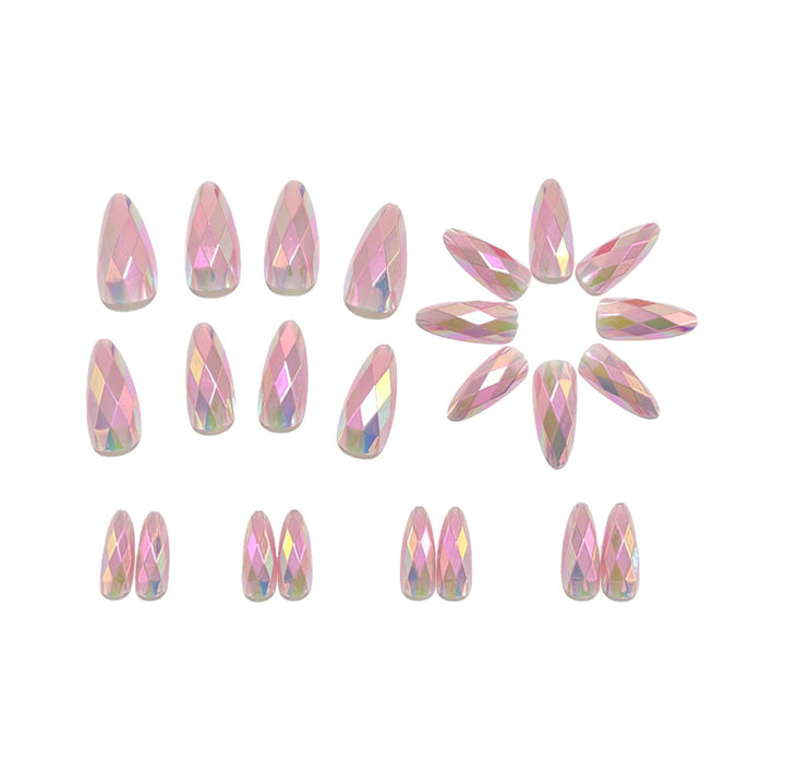 Shiny Artificial Nails in Modern Faceted Design Kalsten