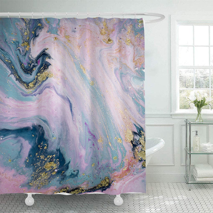 Artistic Marble Print Shower Curtain Kalsten