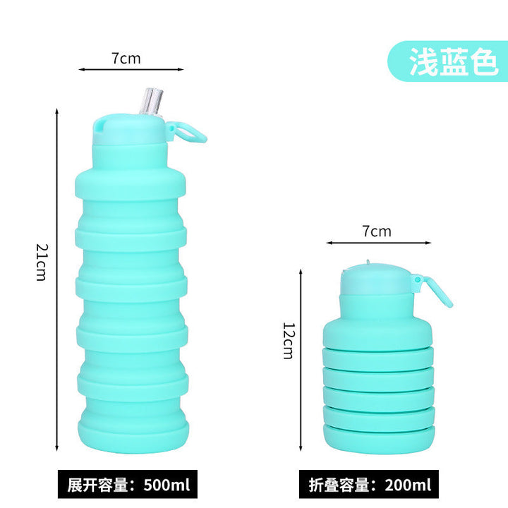 Women flexible silicone drinking bottle with integrated folding function Kalsten