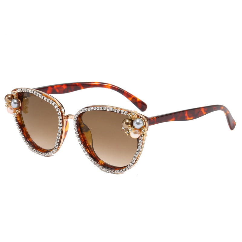 Ladies glamorous sunglasses with pearl and crystal decoration Kalsten