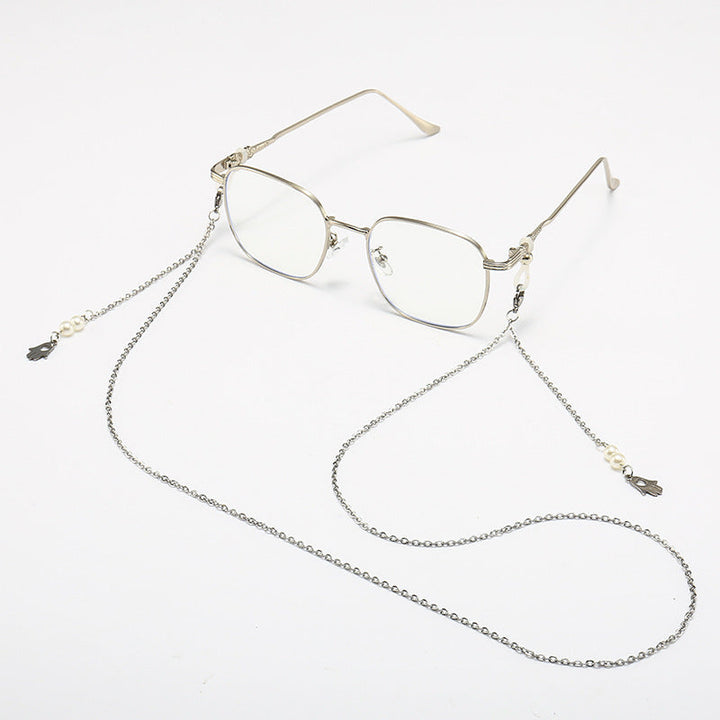 Chic Square Frame Glasses with Decorative Chain Kalsten