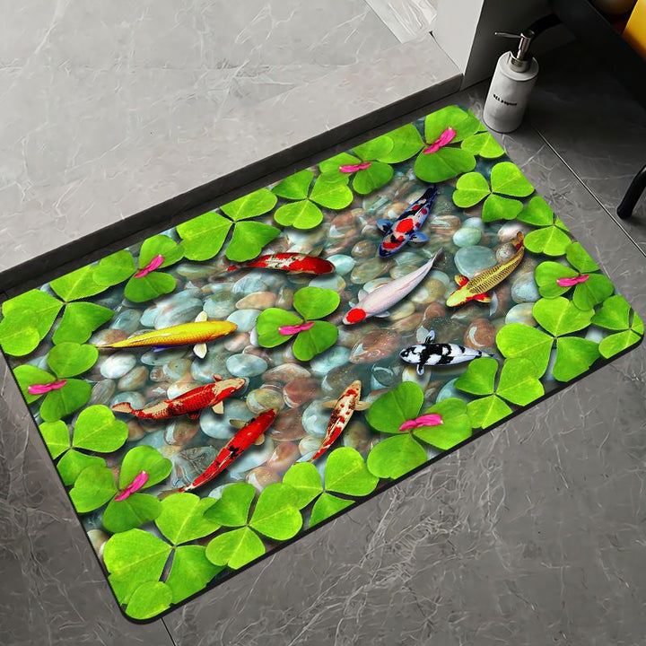 Elegant Floral Design Bath Mat Kalsten