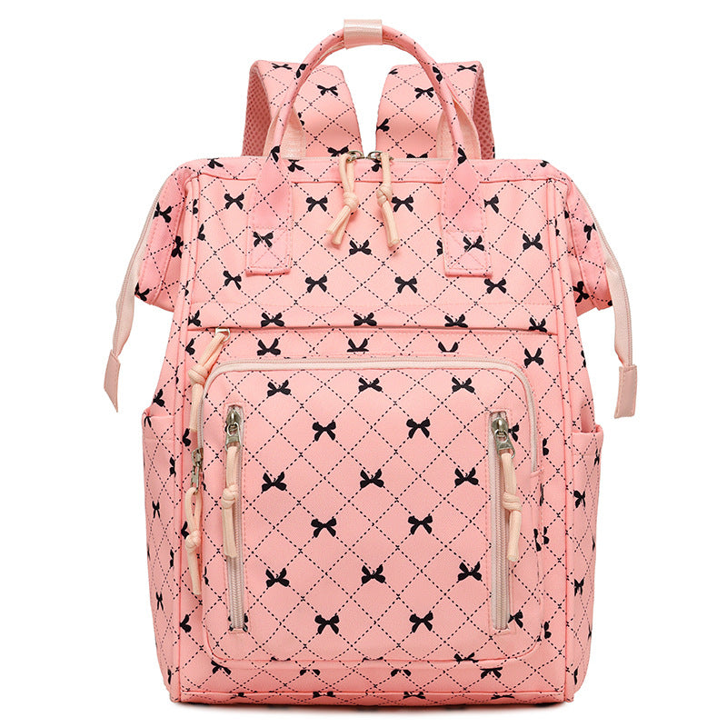 Stylish Bow-Printed Backpack kalsten
