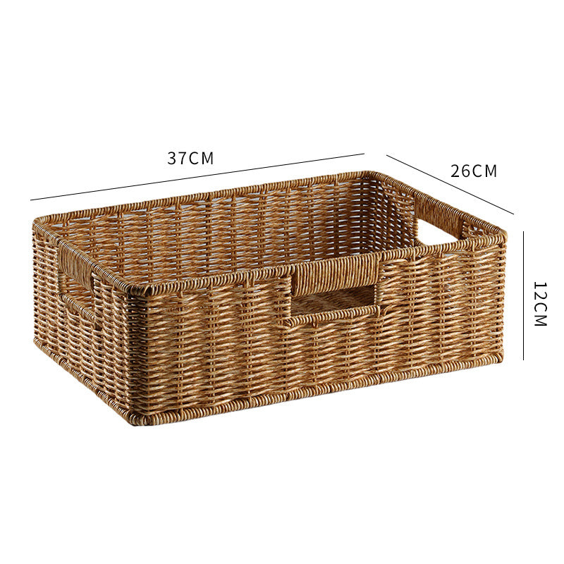Handcrafted Large Rectangular Wicker Storage Basket Kalsten