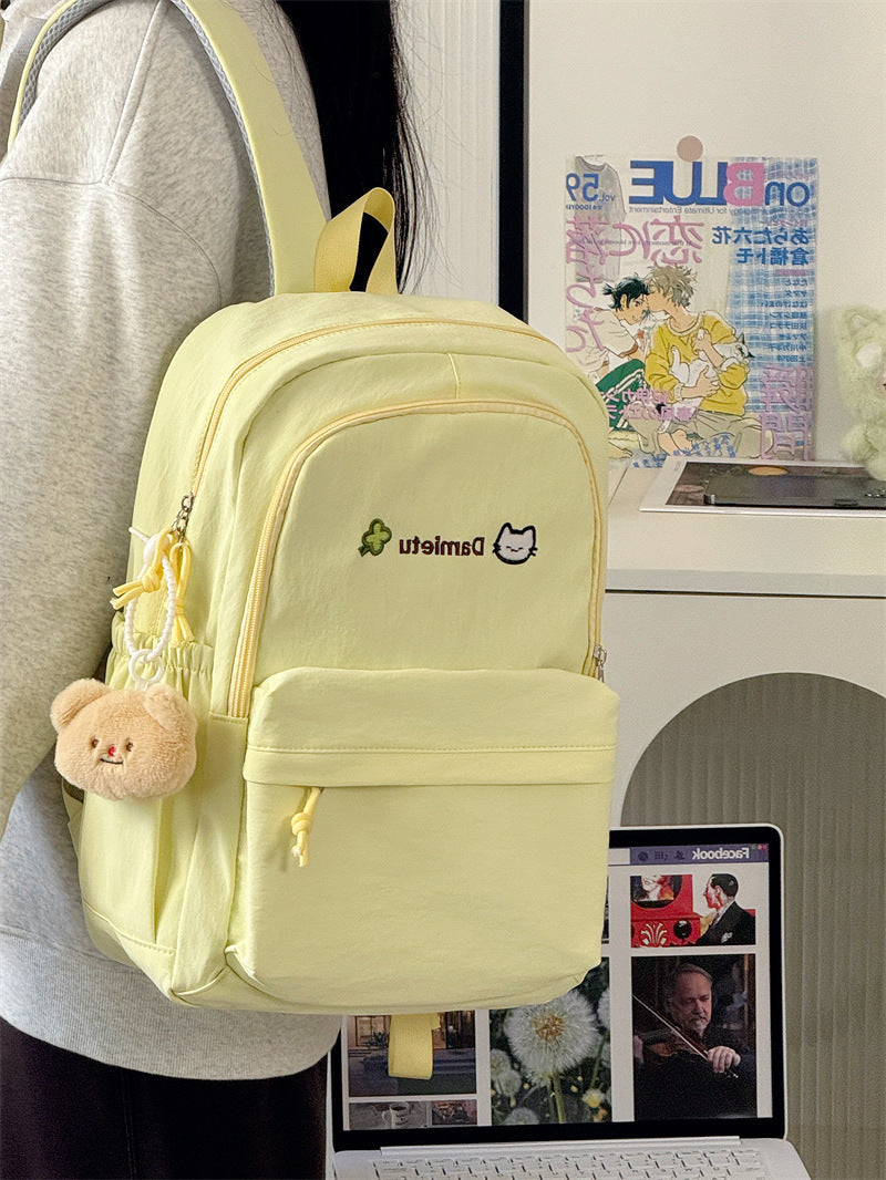 Casual Character-Embellished School Backpack