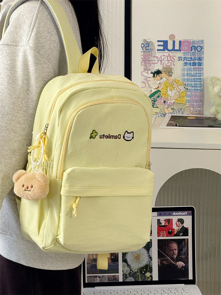 Casual Character-Embellished School Backpack