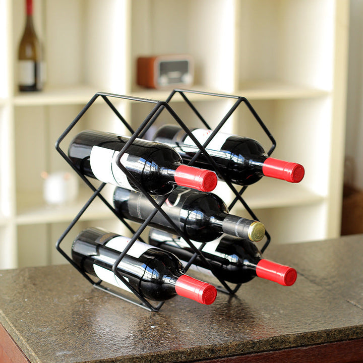 Unisex wine rack made of black metal Kalsten