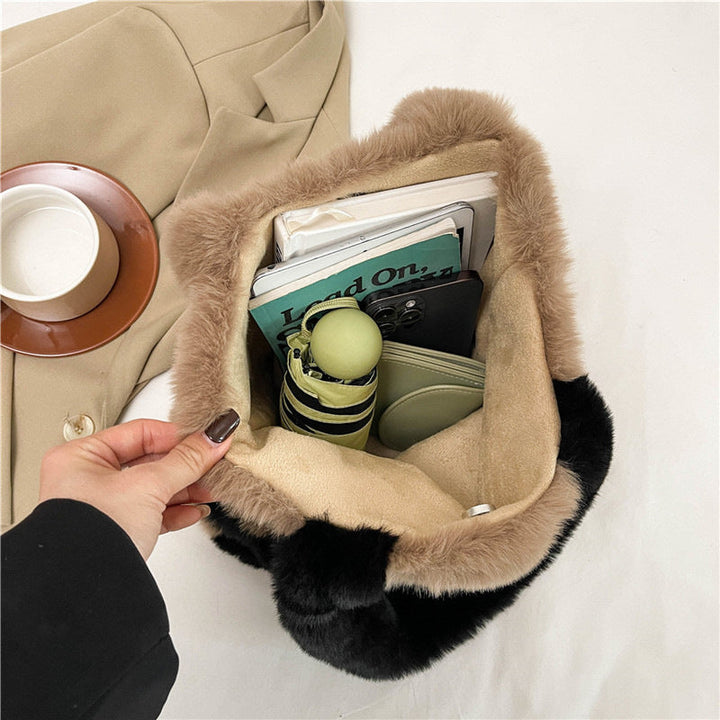 Plush shoulder bag with cat motif Kalsten